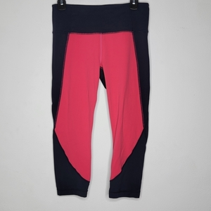 Athleta Medium Navy Blue Pink‎ Women's Cropped Pull On Athletic Legging Pants